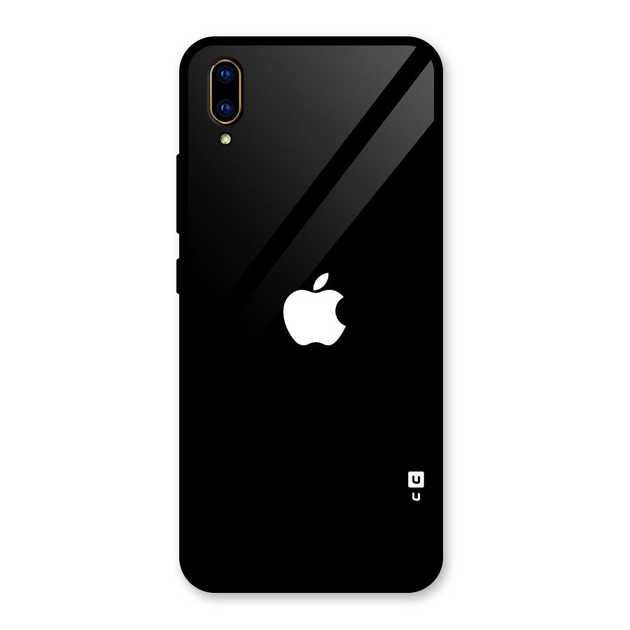 Jet Black Apple Special Glass Back Case for Vivo V11 Pro