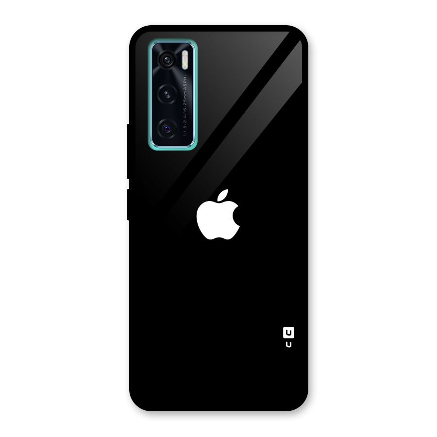Jet Black Apple Special Glass Back Case for Vivo V20 SE
