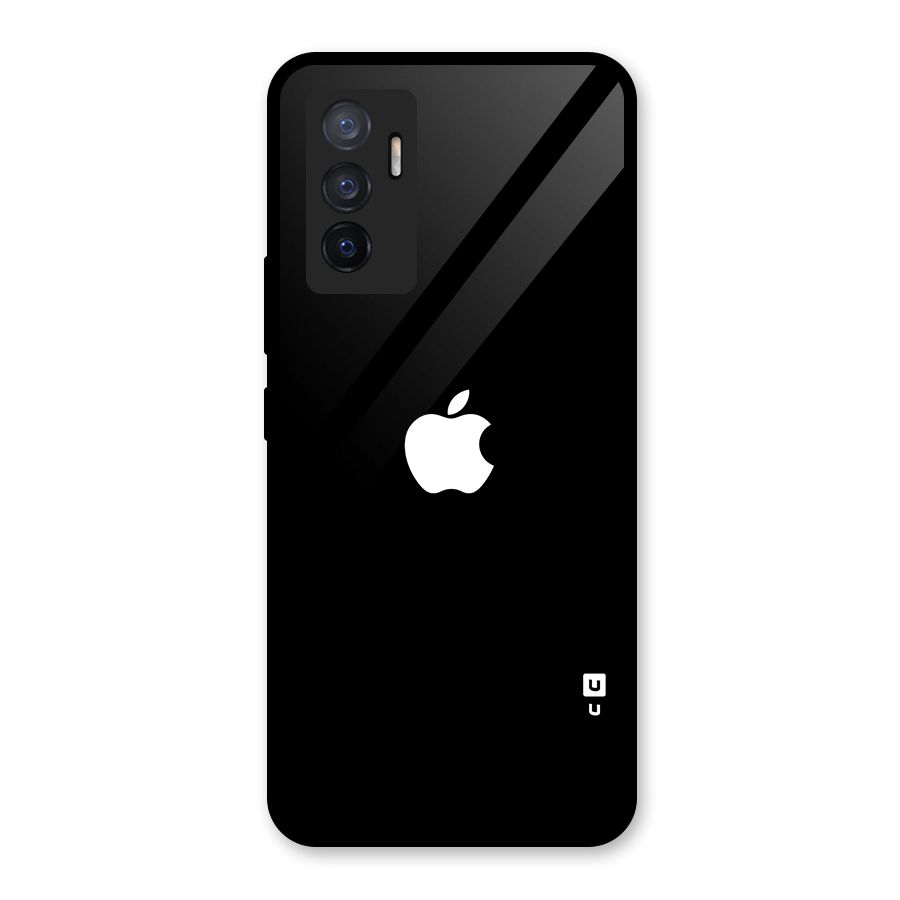 Jet Black Apple Special Glass Back Case for Vivo V23e