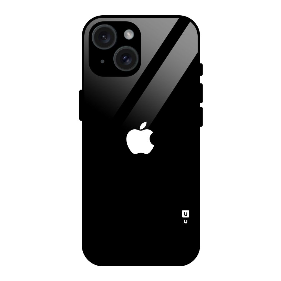 Jet Black Apple Special Glass Back Case for iPhone 15