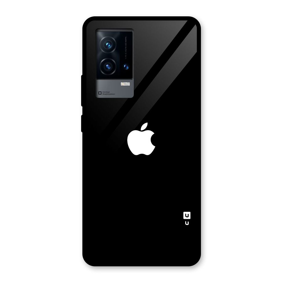 Jet Black Apple Special Glass Back Case for iQOO 9 5G