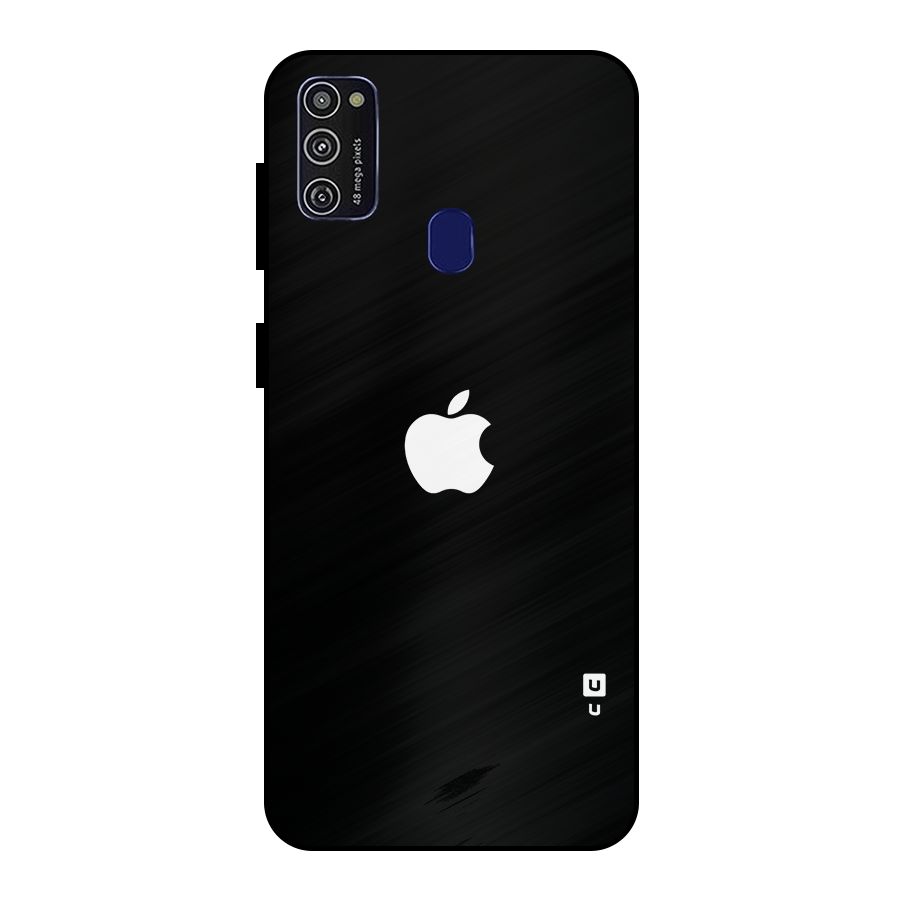 Jet Black Apple Special Metal Back Case for Galaxy M21