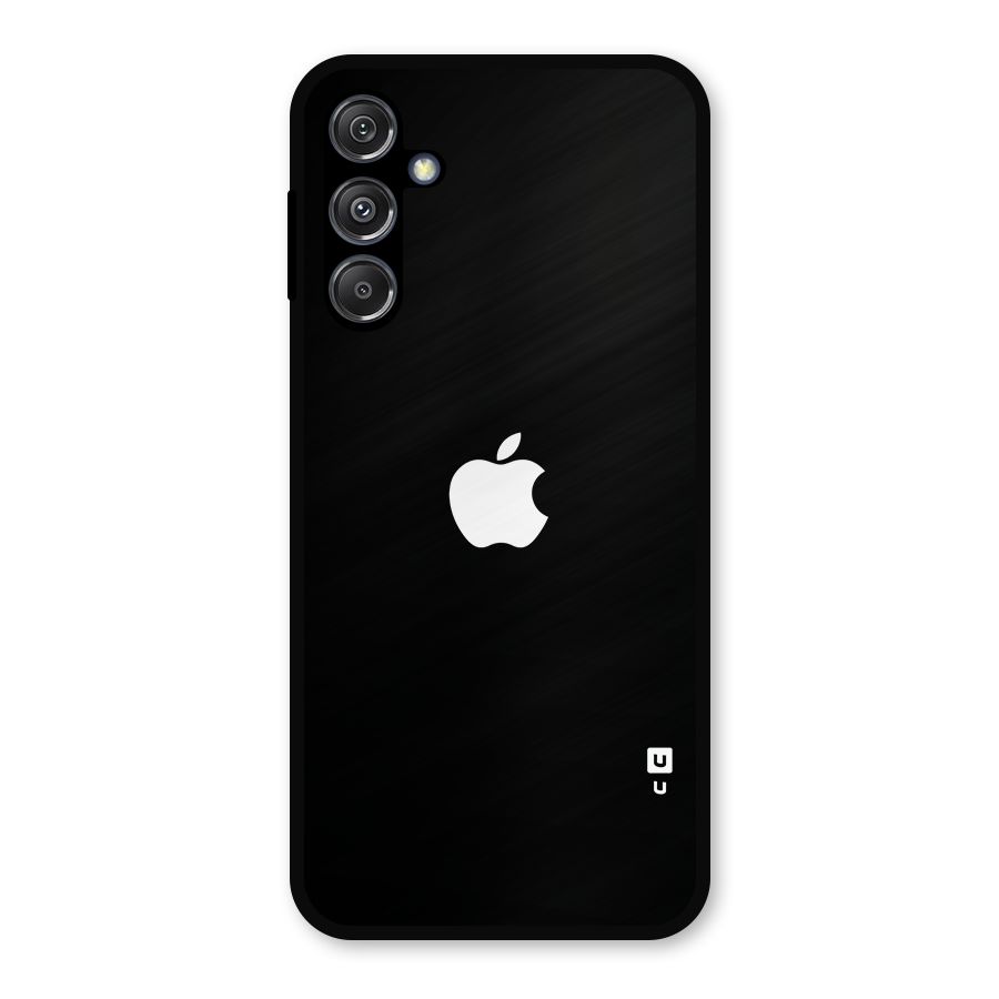 Jet Black Apple Special Metal Back Case for Galaxy M34 5G