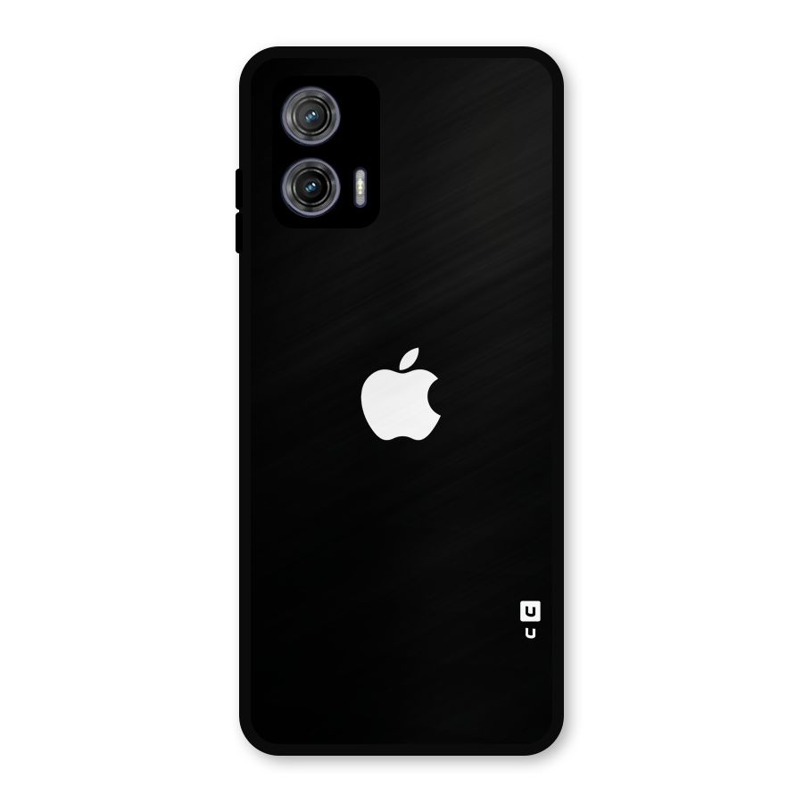 Jet Black Apple Special Metal Back Case for Moto G73