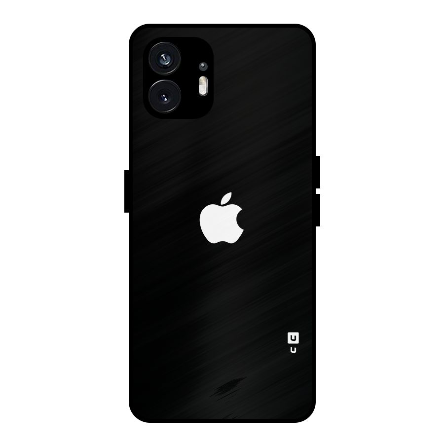 Jet Black Apple Special Metal Back Case for Nothing Phone 2