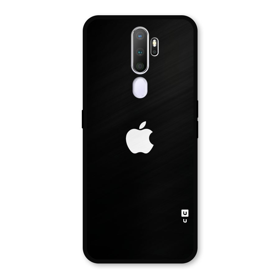 Jet Black Apple Special Metal Back Case for Oppo A9 (2020)