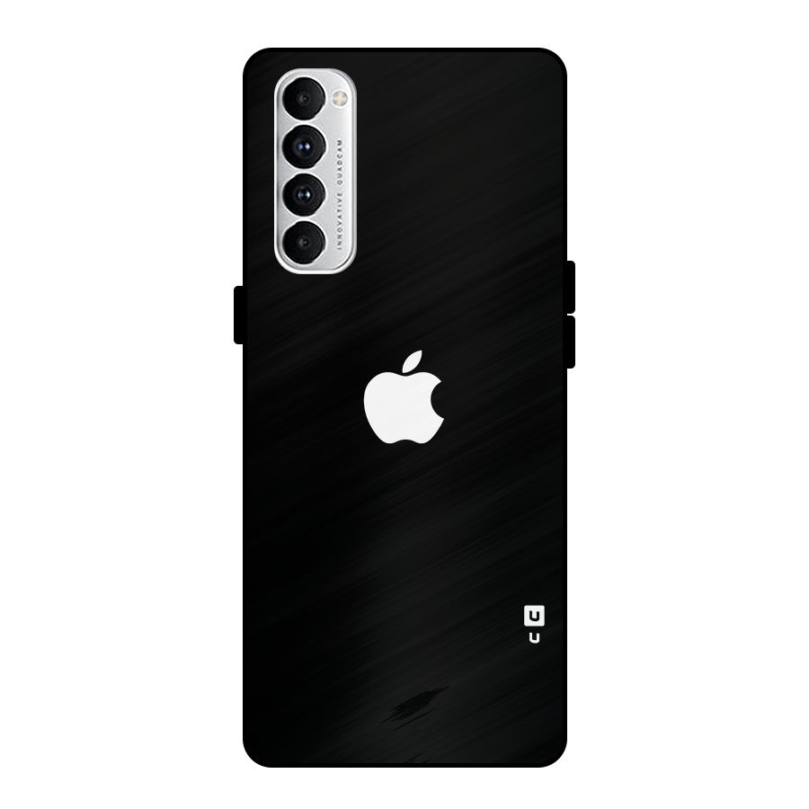 Jet Black Apple Special Metal Back Case for Oppo Reno4 Pro