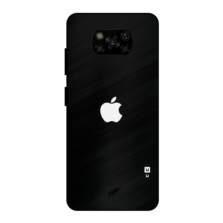 Jet Black Apple Special Metal Back Case for Poco X3