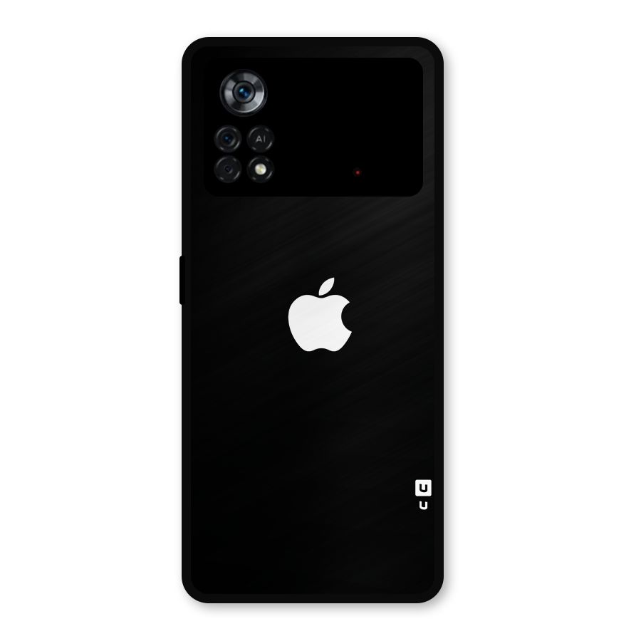 Jet Black Apple Special Metal Back Case for Poco X4 Pro 5G