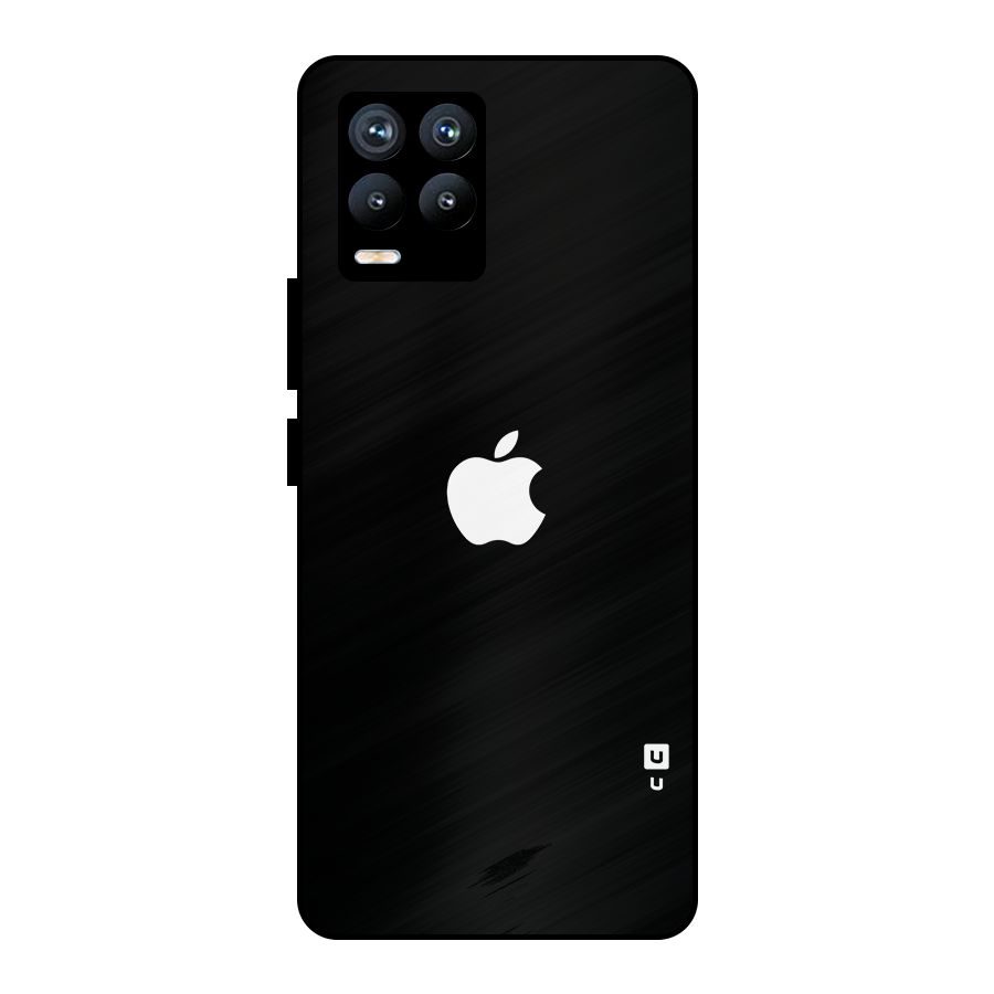 Jet Black Apple Special Metal Back Case for Realme 8 Pro