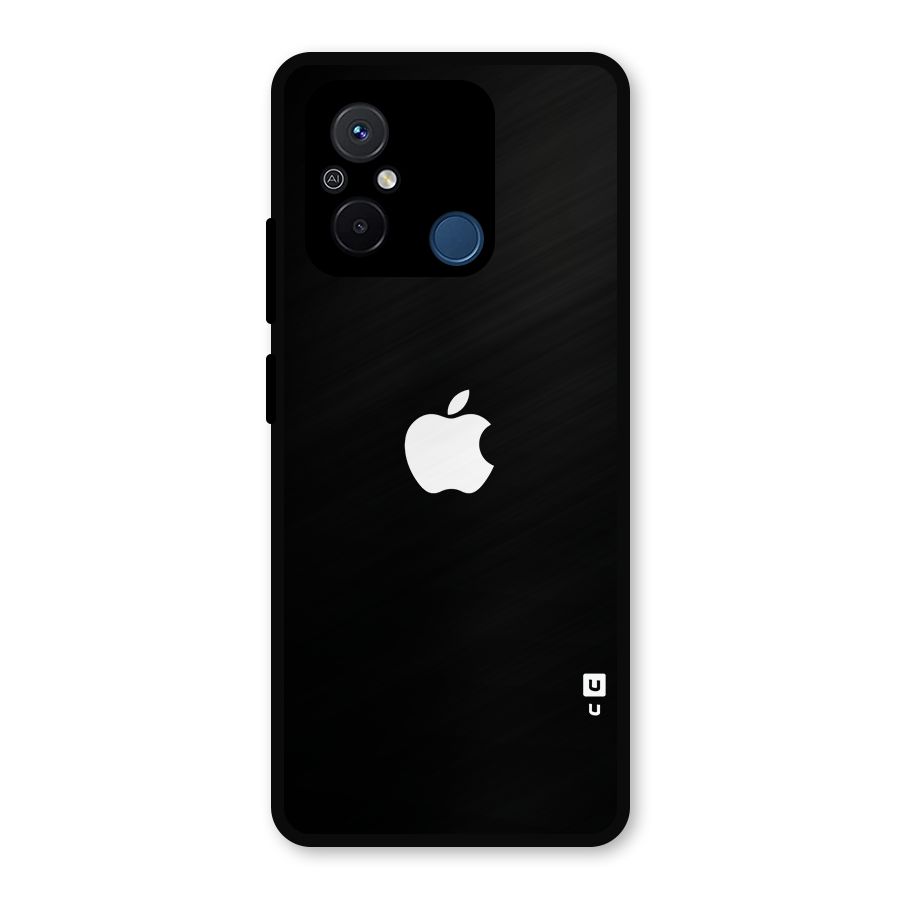Jet Black Apple Special Metal Back Case for Redmi 12C