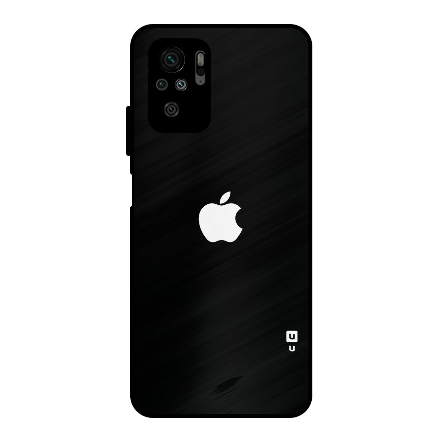 Jet Black Apple Special Metal Back Case for Redmi Note 10