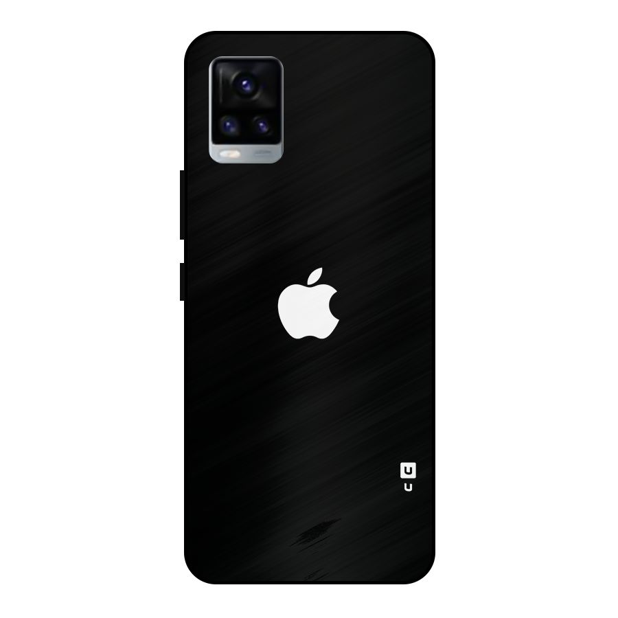 Jet Black Apple Special Metal Back Case for Vivo V20 2021