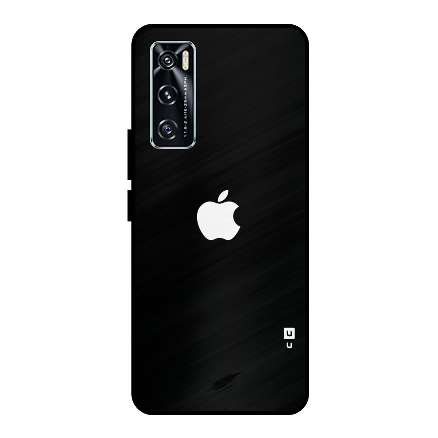 Jet Black Apple Special Metal Back Case for Vivo V20 SE