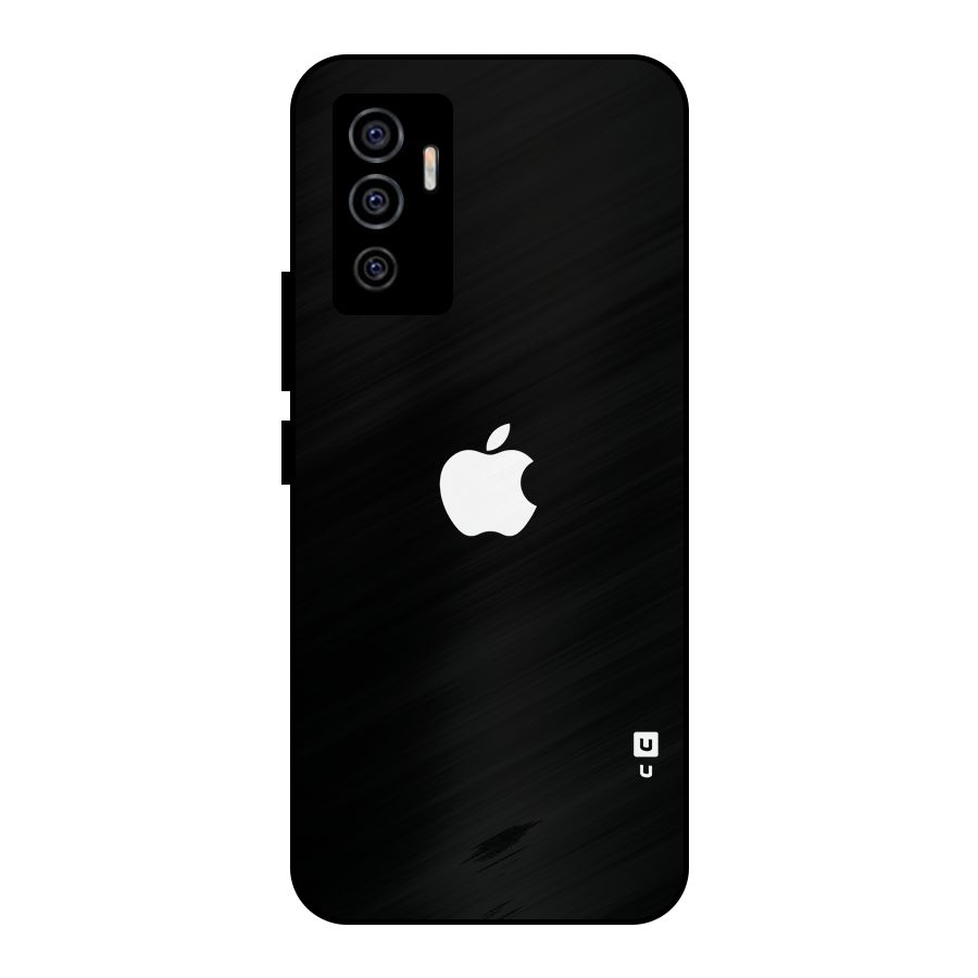 Jet Black Apple Special Metal Back Case for Vivo V23e