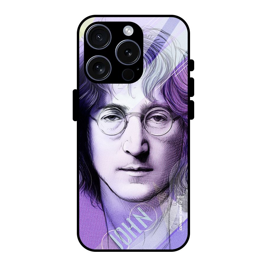 John Lennon Artwork Glass Back Case for iPhone 15 Pro