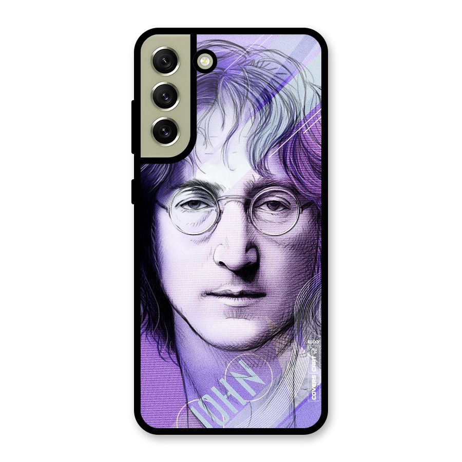 John Lennon Artwork Metal Back Case for Galaxy S21 FE 5G (2023)