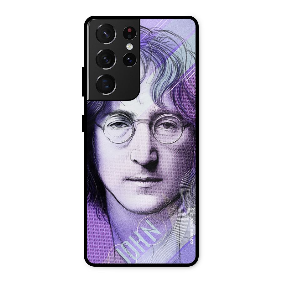 John Lennon Artwork Metal Back Case for Galaxy S21 Ultra 5G