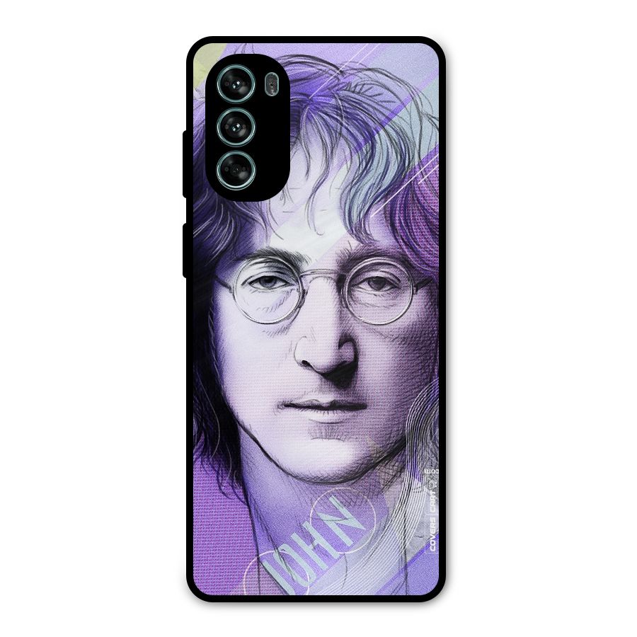 John Lennon Artwork Metal Back Case for Moto G62