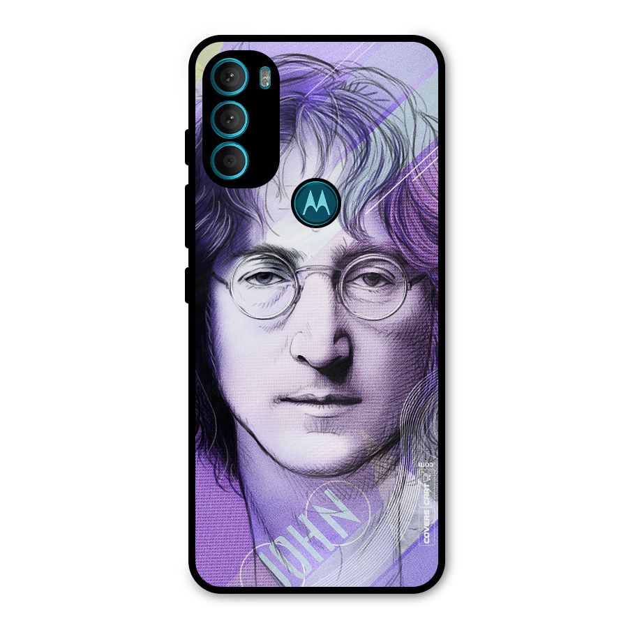 John Lennon Artwork Metal Back Case for Moto G71 5G