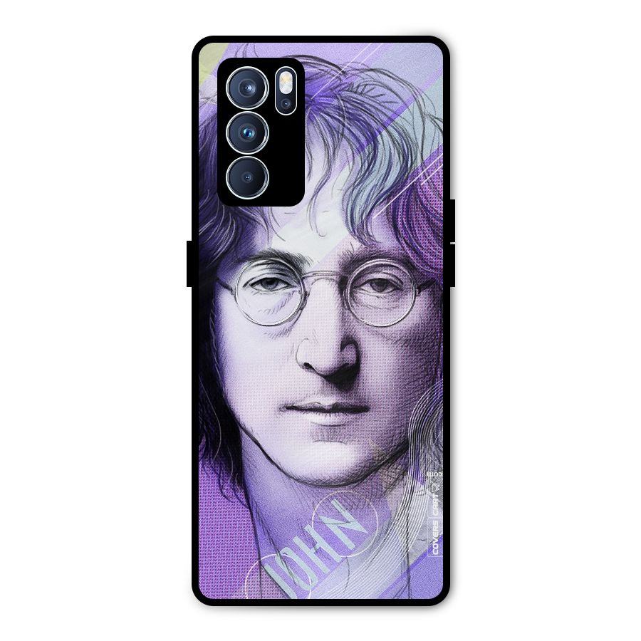 John Lennon Artwork Metal Back Case for Oppo Reno6 Pro 5G