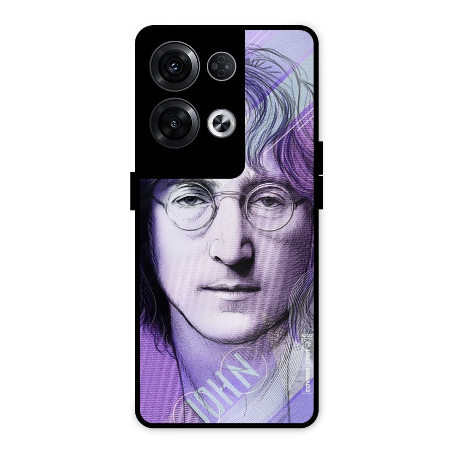 John Lennon Artwork Metal Back Case for Oppo Reno8 Pro 5G