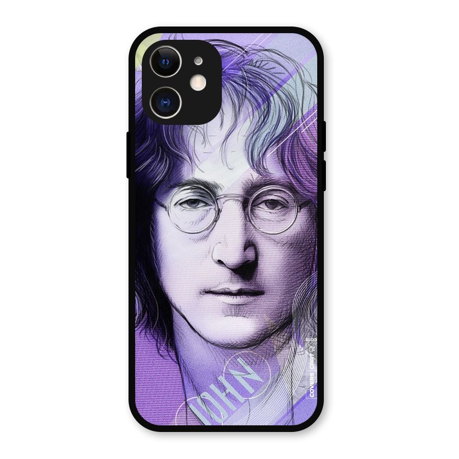 John Lennon Artwork Metal Back Case for iPhone 12
