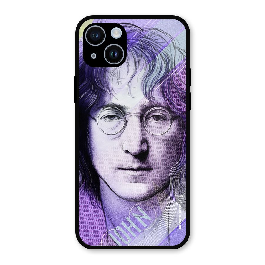 John Lennon Artwork Metal Back Case for iPhone 14