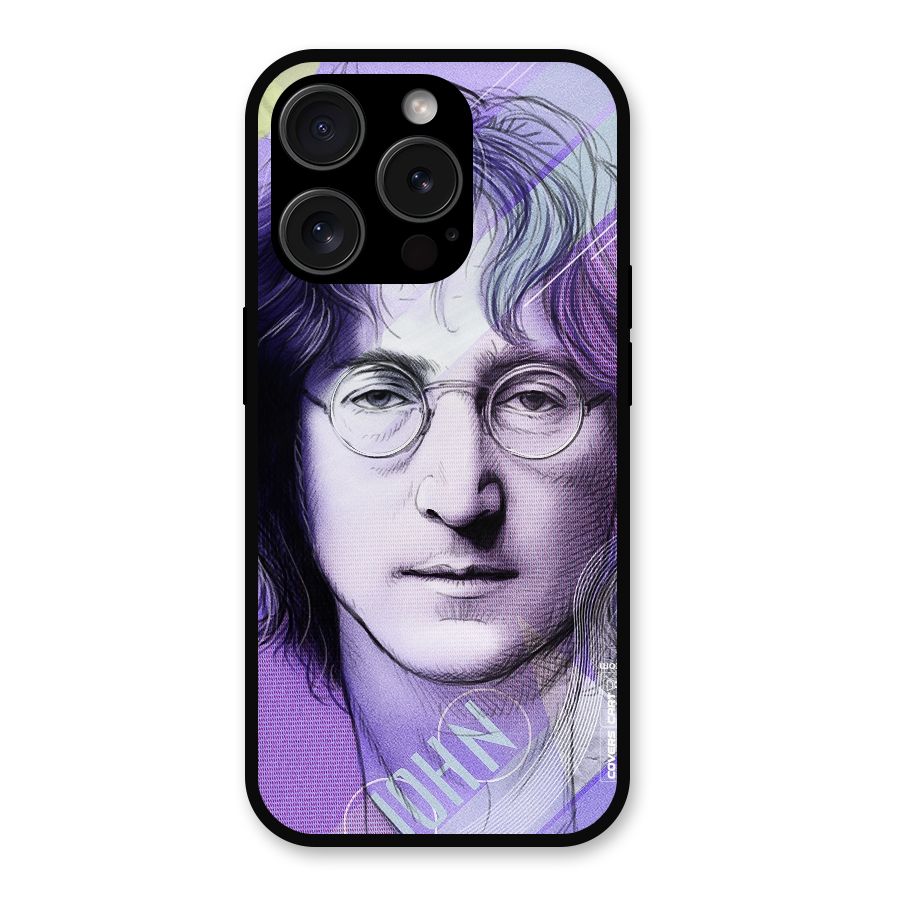 John Lennon Artwork Metal Back Case for iPhone 15 Pro