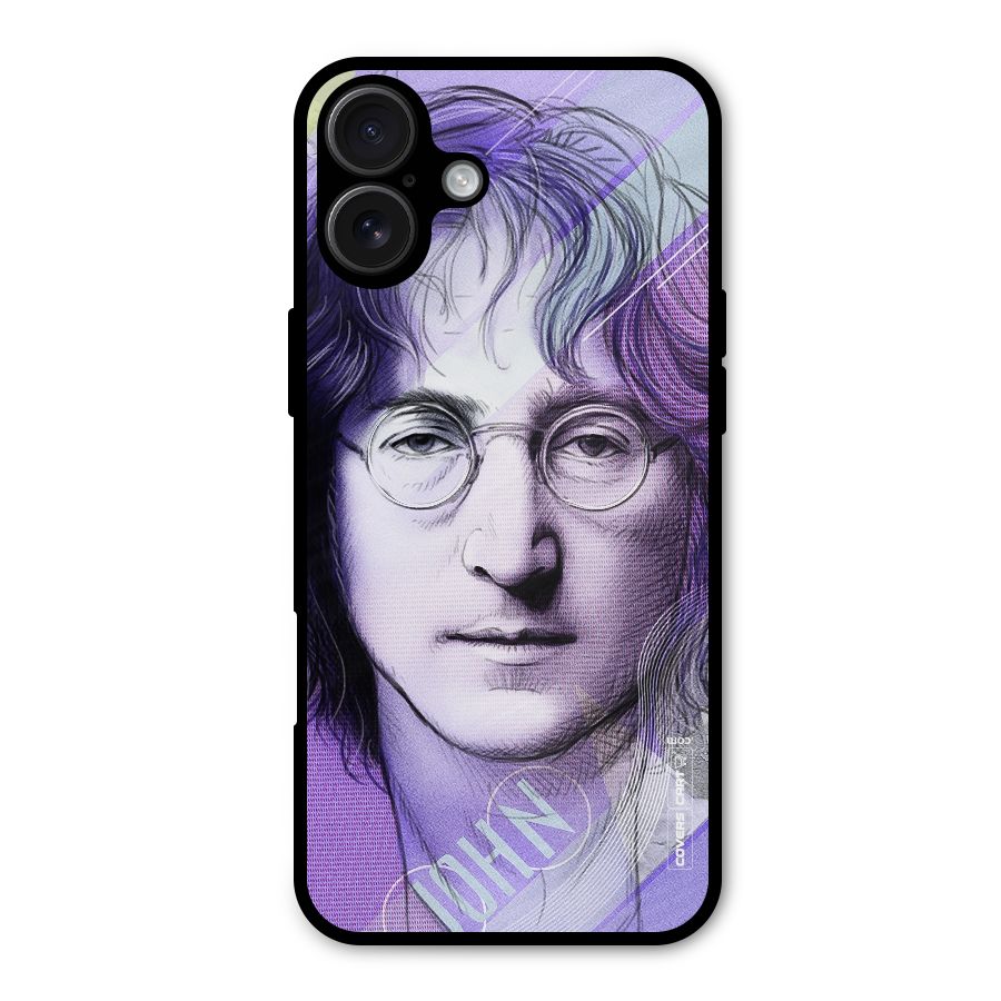 John Lennon Artwork Metal Back Case for iPhone 16 Plus
