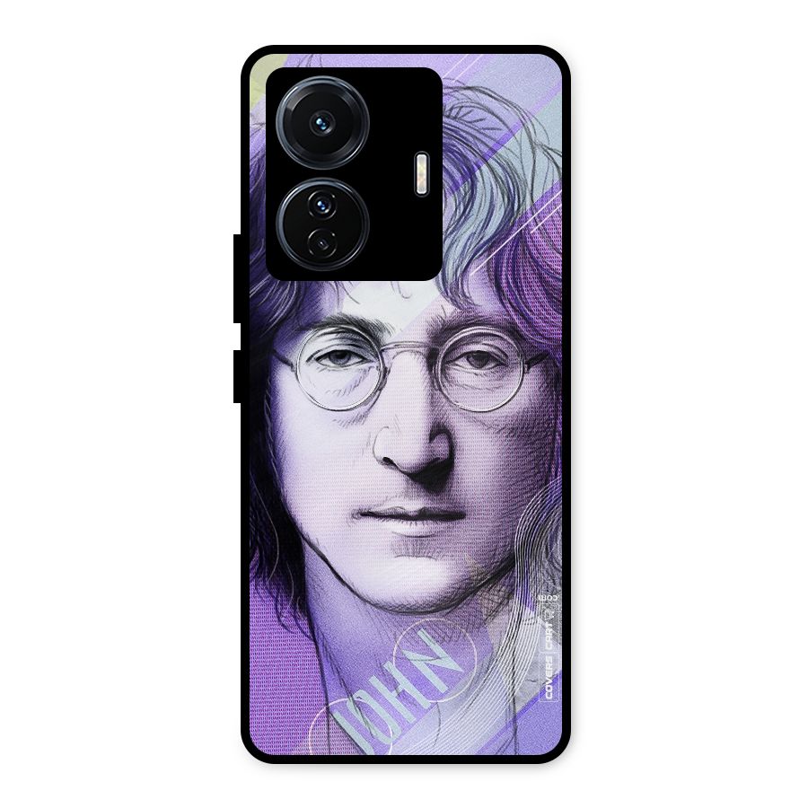 John Lennon Artwork Metal Back Case for iQOO Z6