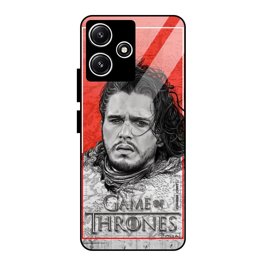 Jon Snow Nights Watch Glass Back Case for Poco M6 Pro