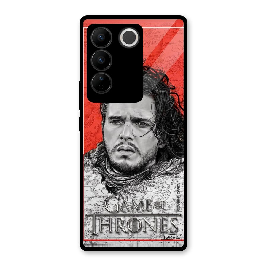 Jon Snow Nights Watch Glass Back Case for Vivo V27 Pro