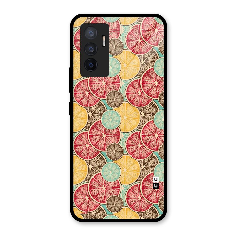 Juicy Pattern Glass Back Case for Vivo V23e