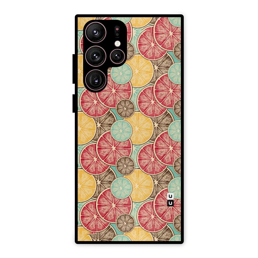 Juicy Pattern Metal Back Case for Galaxy S22 Ultra 5G
