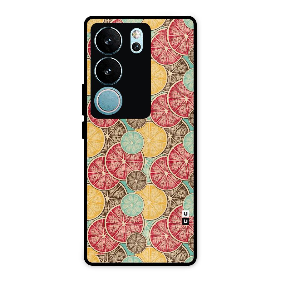 Juicy Pattern Metal Back Case for Vivo V29 Pro