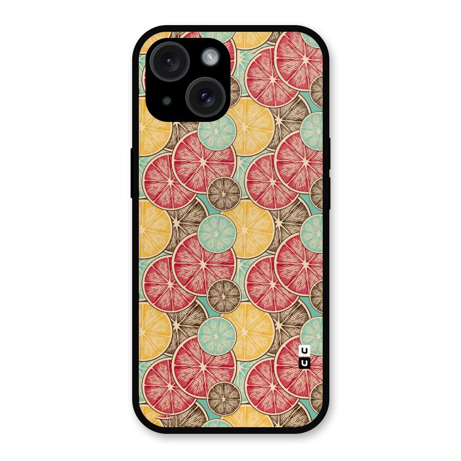 Juicy Pattern Metal Back Case for iPhone 15