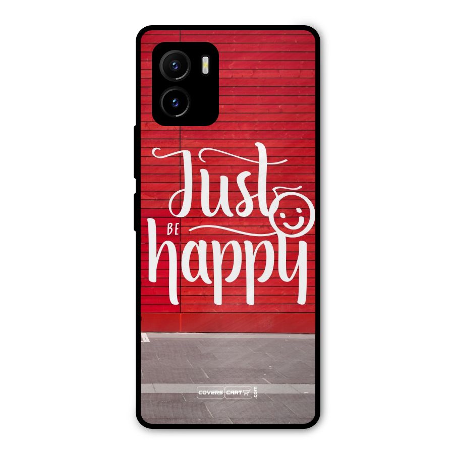 Just Be Happy Metal Back Case for Vivo Y15s
