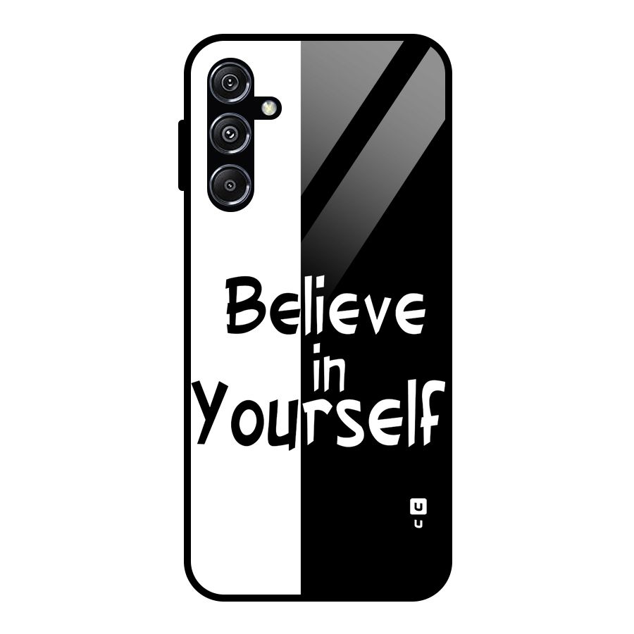Just Believe Yourself Glass Back Case for Galaxy M34 5G
