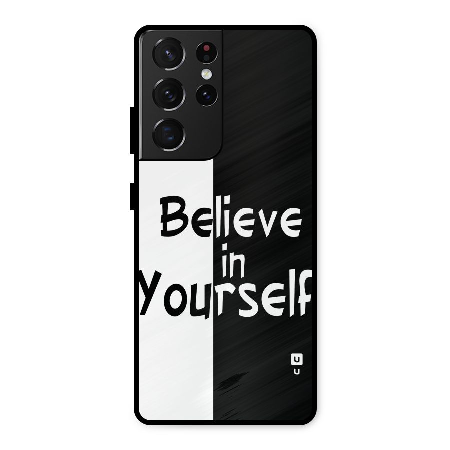 Just Believe Yourself Metal Back Case for Galaxy S21 Ultra 5G