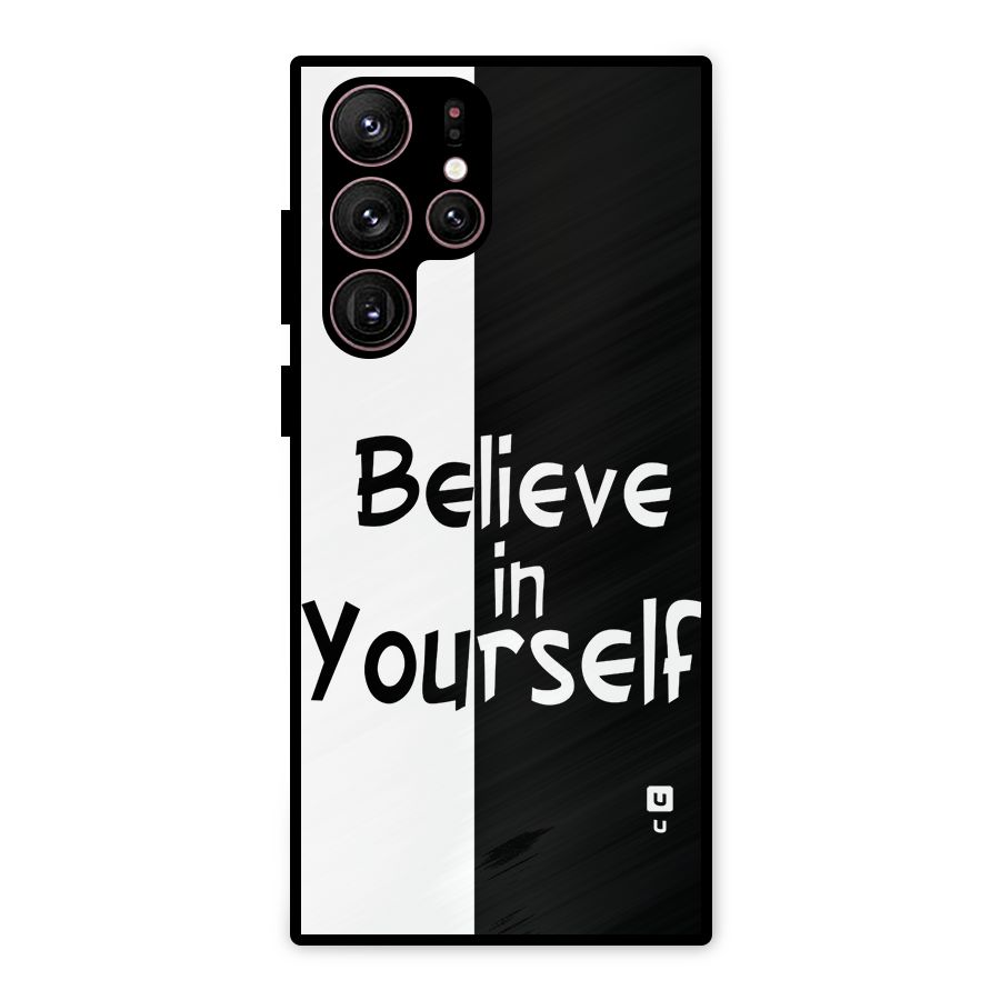 Just Believe Yourself Metal Back Case for Galaxy S22 Ultra 5G
