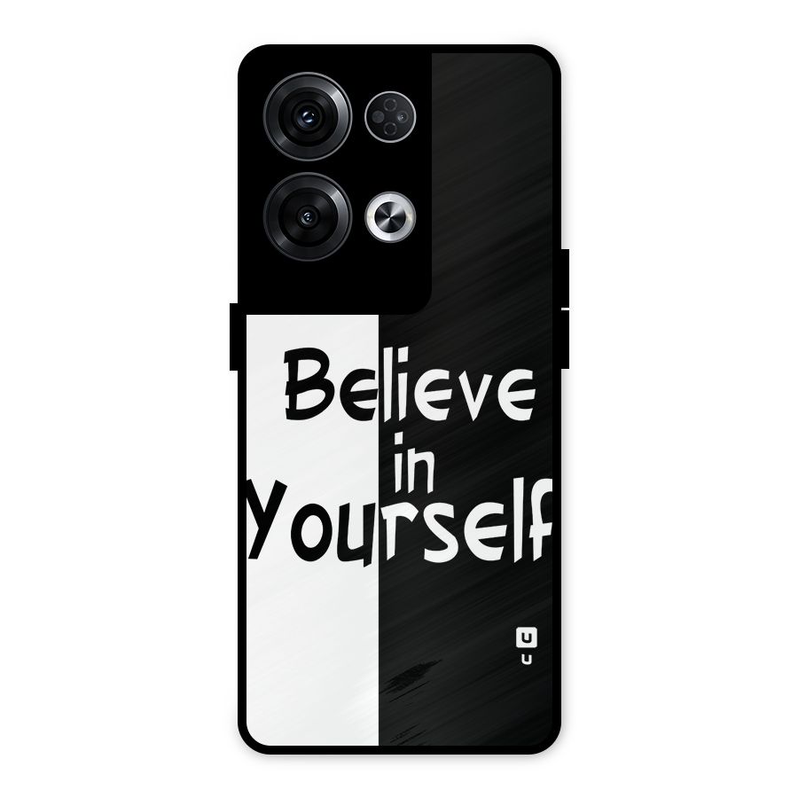 Just Believe Yourself Metal Back Case for Oppo Reno8 Pro 5G