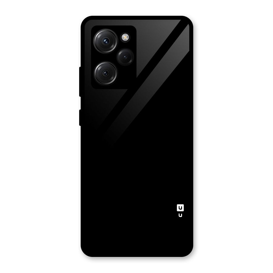 Just Black Glass Back Case for Poco X5 Pro