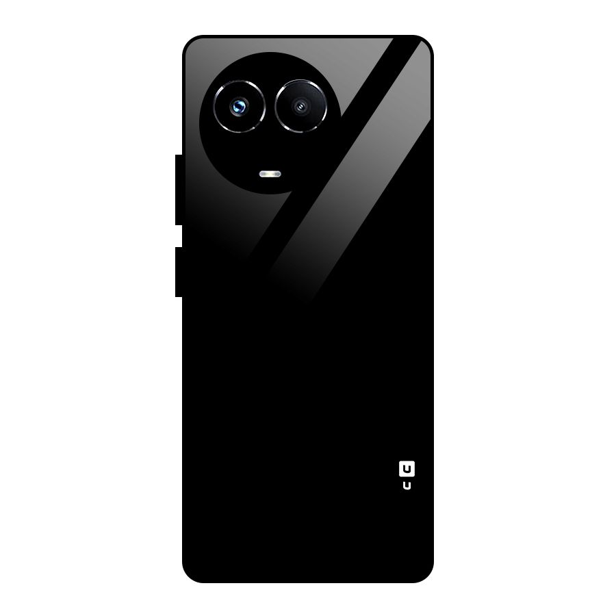 Just Black Glass Back Case for Realme 11X