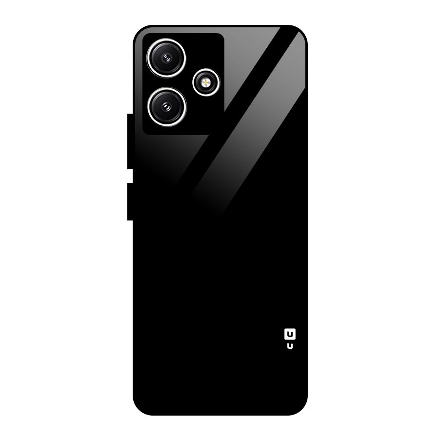 Just Black Glass Back Case for Redmi 12 5G