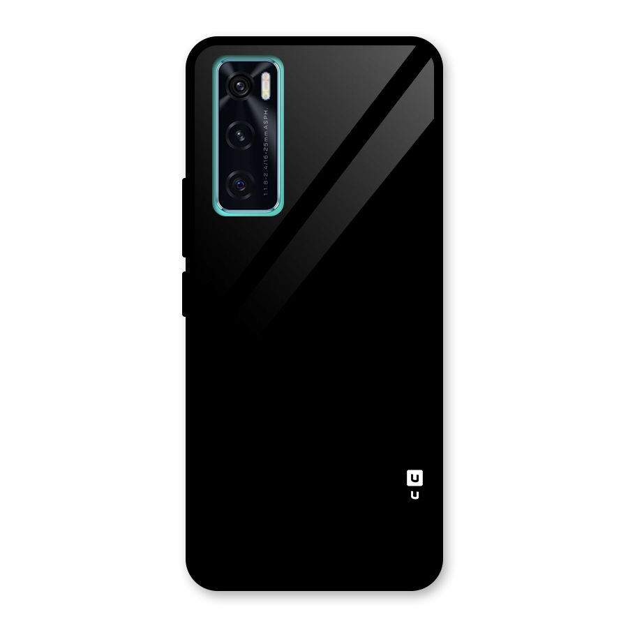 Just Black Glass Back Case for Vivo V20 SE
