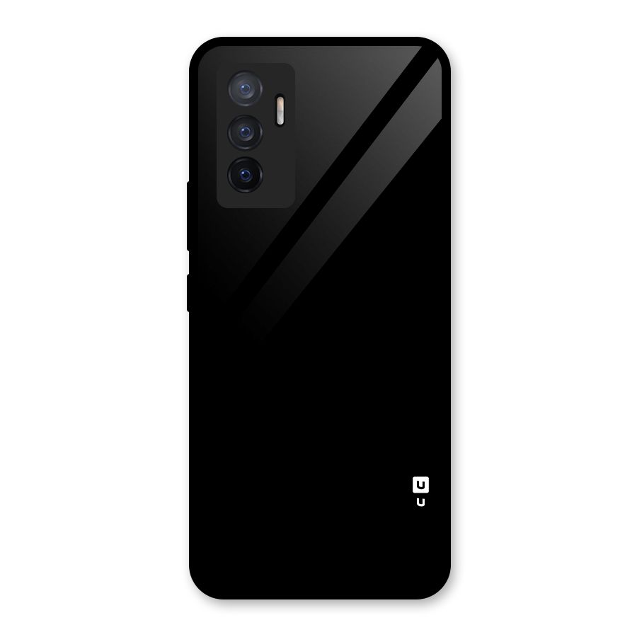 Just Black Glass Back Case for Vivo V23e
