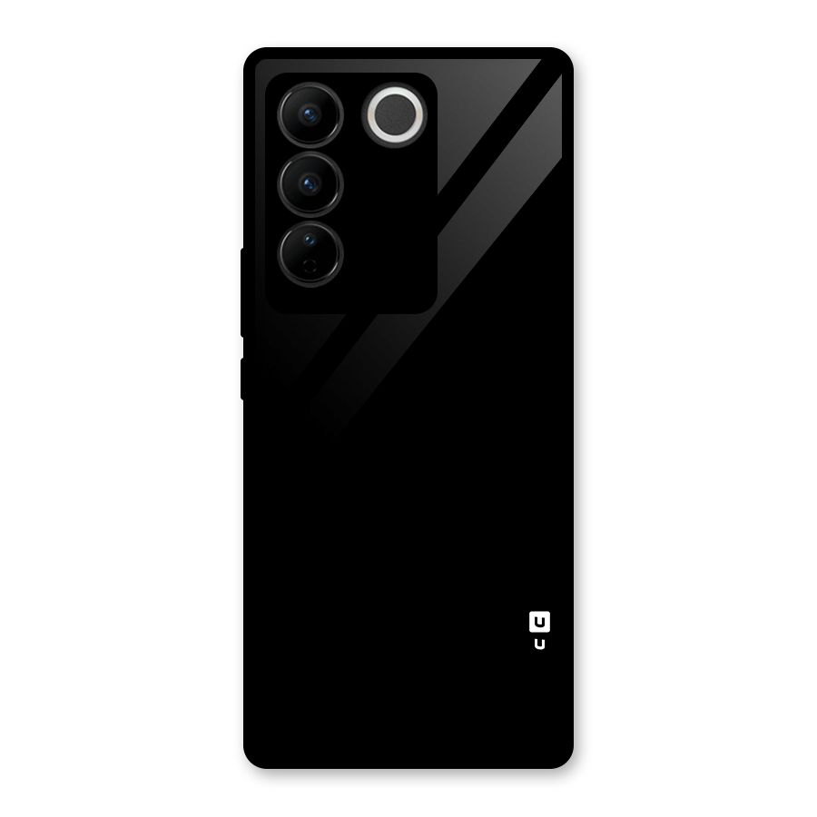 Just Black Glass Back Case for Vivo V27 Pro