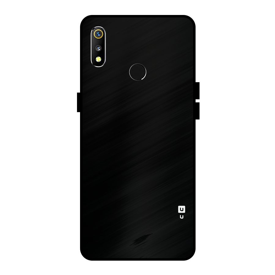 Just Black Metal Back Case for Realme 3