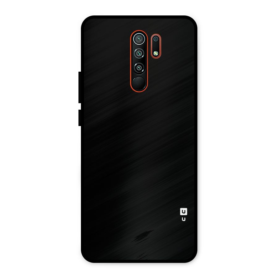 Just Black Metal Back Case for Redmi 9 Prime